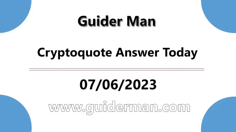 Cryptoquote Answer Today 07-06-2023