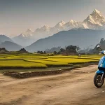 Dio scooter in Nepal landscape
